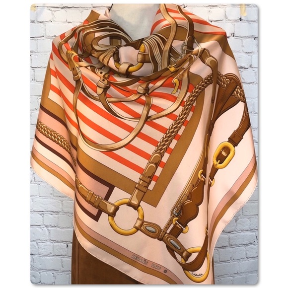 Hermes Accessories - Hermès VINTAGE Silk “Coaching” Scarf